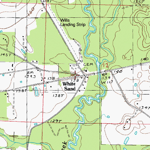 Topographic Map of White Sand, MS