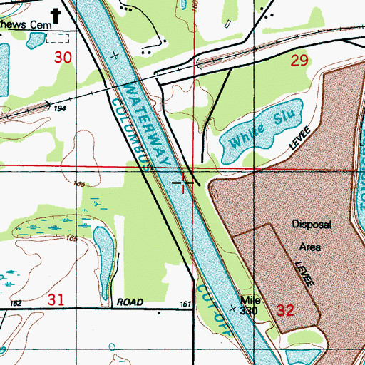 Topographic Map of White Slough, MS