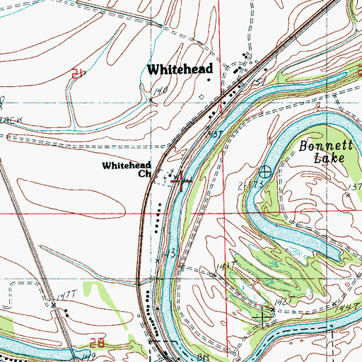 Topographic Map of Whitehead Church, MS