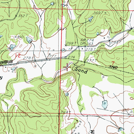 Topographic Map of Whitehead Creek, MS