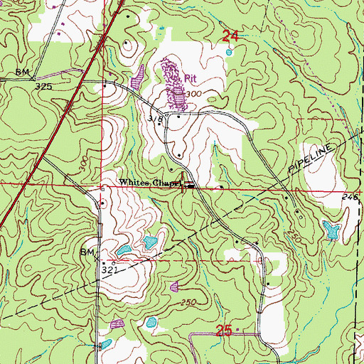 Topographic Map of Whites Chapel, MS