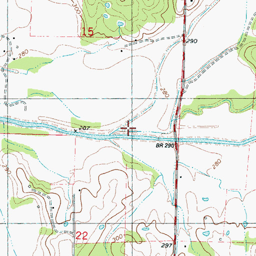 Topographic Map of Whites Creek, MS