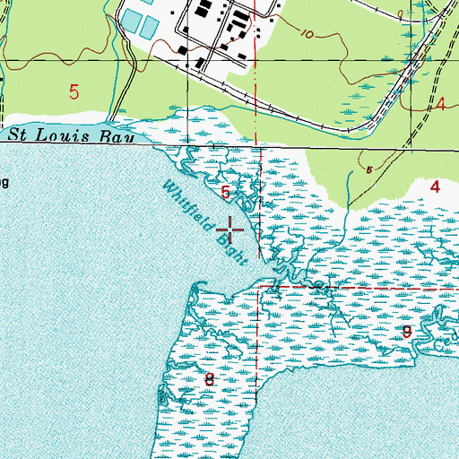 Topographic Map of Whitfield Bight, MS