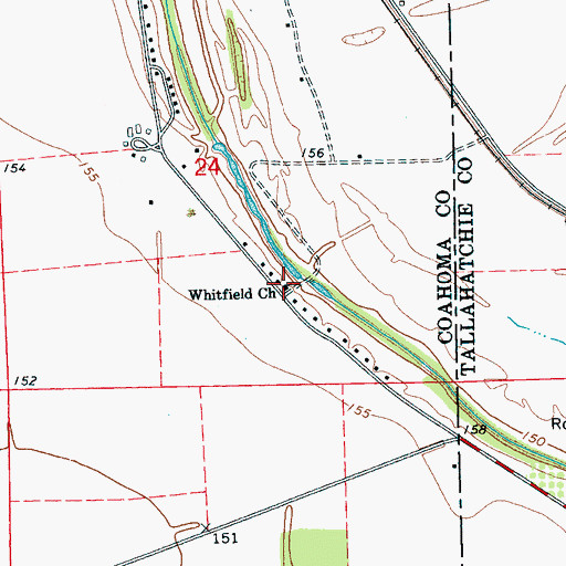 Topographic Map of Whitfield Church, MS