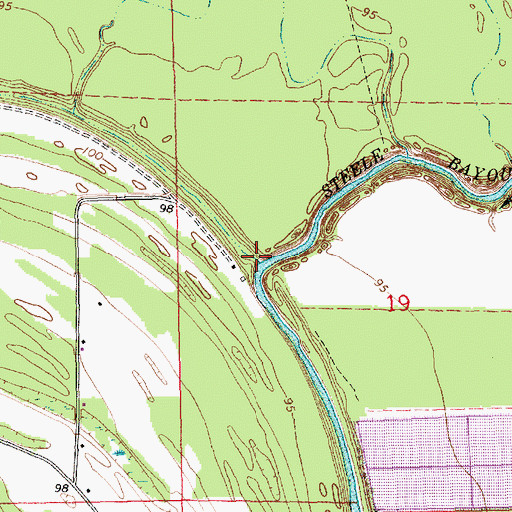 Topographic Map of Whiting Bayou, MS