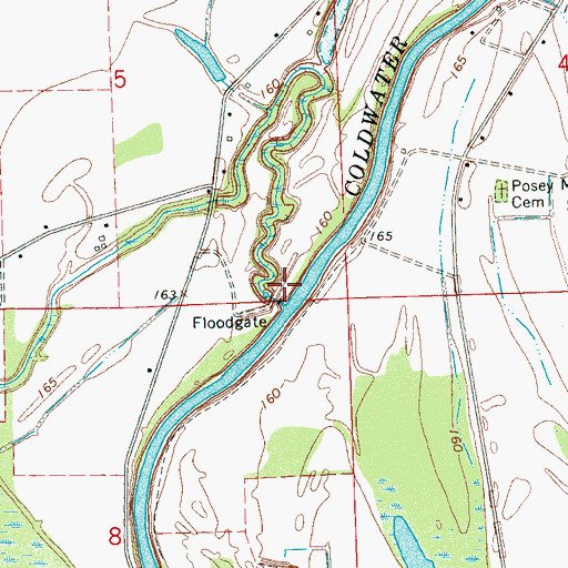 Topographic Map of Whiting Chute, MS