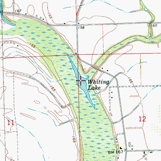 Topographic Map of Whiting Lake, MS