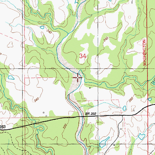 Topographic Map of Whitaker Creek, MS