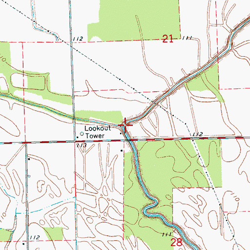 Topographic Map of Widow Bayou, MS