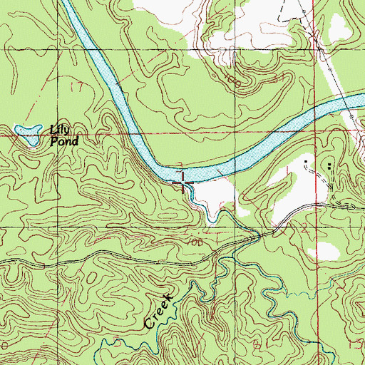 Topographic Map of Widows Creek, MS