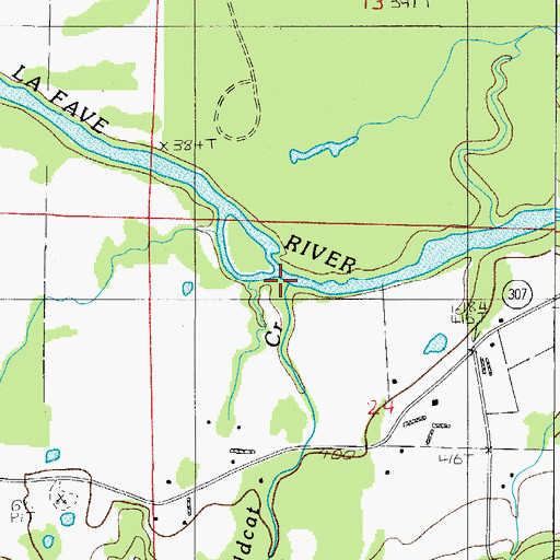 Topographic Map of Wildcat Creek, AR