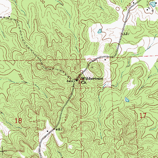 Topographic Map of Wilderness Church, MS