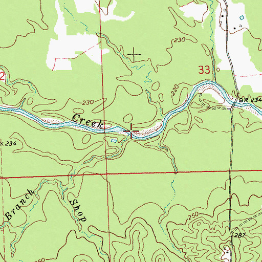 Topographic Map of Wiley Branch, MS