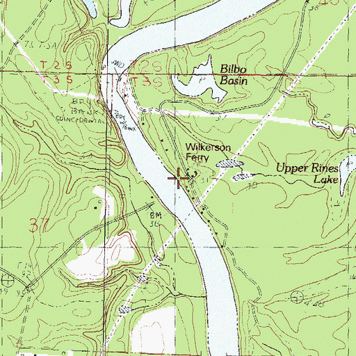 Topographic Map of Wilkerson Ferry, MS