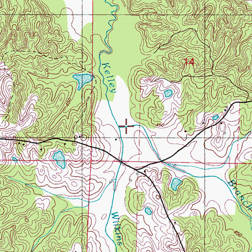Topographic Map of Wilkins Branch, MS