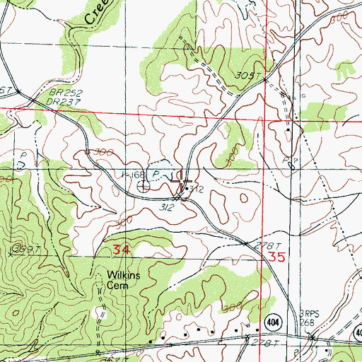 Topographic Map of Wilkins Chapel, MS