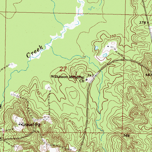 Topographic Map of Wilkinson Memorial Church, MS