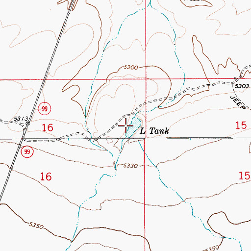 Topographic Map of L Tank, AZ