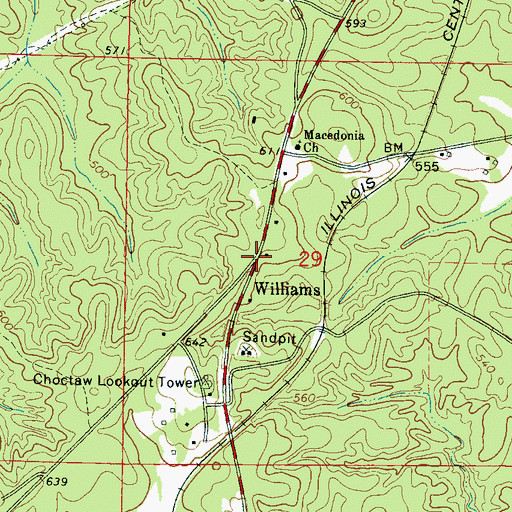 Topographic Map of Williams, MS