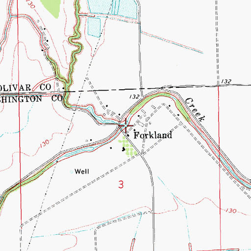 Topographic Map of Williams Bayou, MS