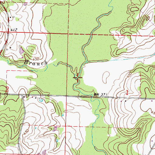 Topographic Map of Williams Branch, MS