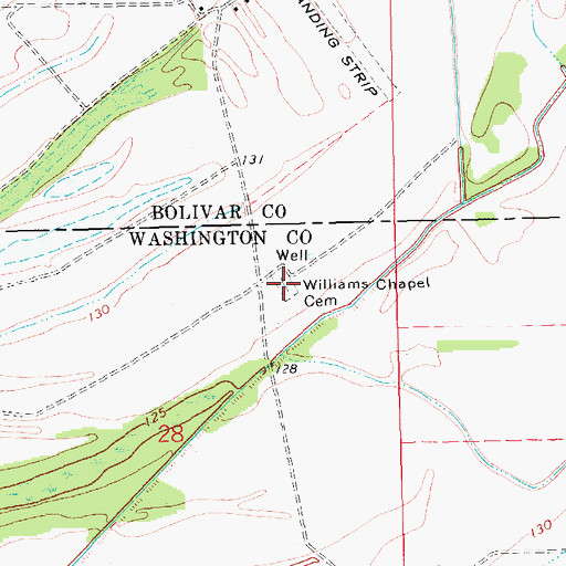 Topographic Map of Williams Chapel Cemetery, MS