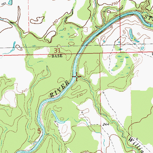 Topographic Map of Williams Creek, MS