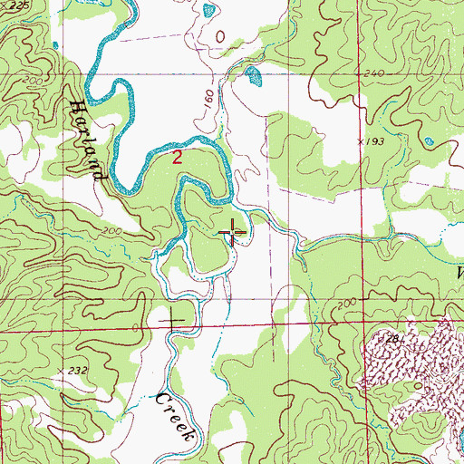 Topographic Map of Williams Creek, MS
