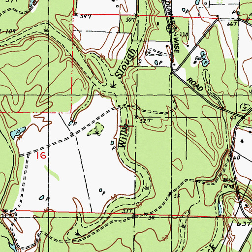 Topographic Map of Willis Slough, MS