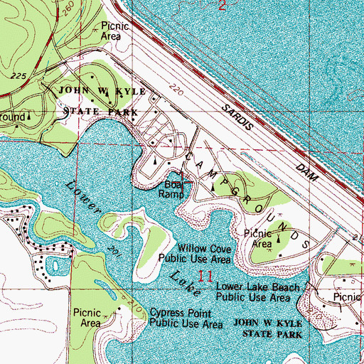 Topographic Map of Willow Cove, MS