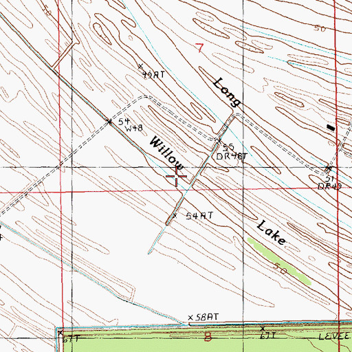 Topographic Map of Willow Lake, MS