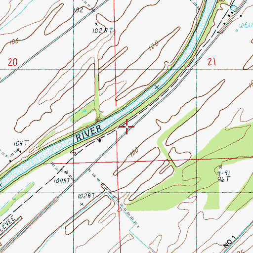 Topographic Map of Willowdale Landing, MS
