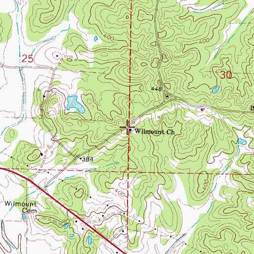 Topographic Map of Wilmount Church, MS