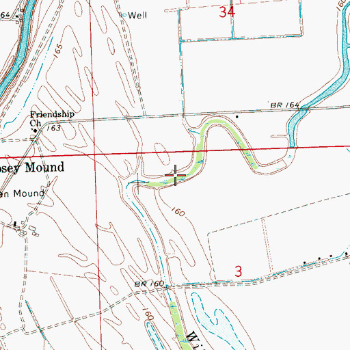 Topographic Map of Wilson Bayou, MS