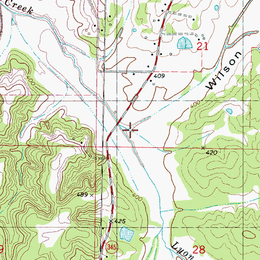 Topographic Map of Wilson Bottom, MS