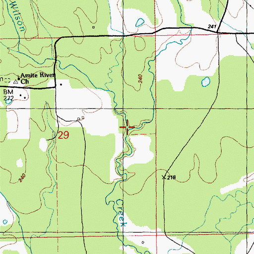 Topographic Map of Wilson Creek, MS
