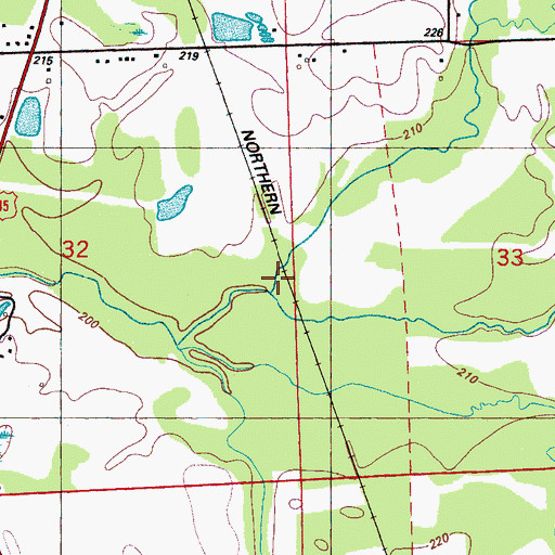Topographic Map of Wilson Creek, MS