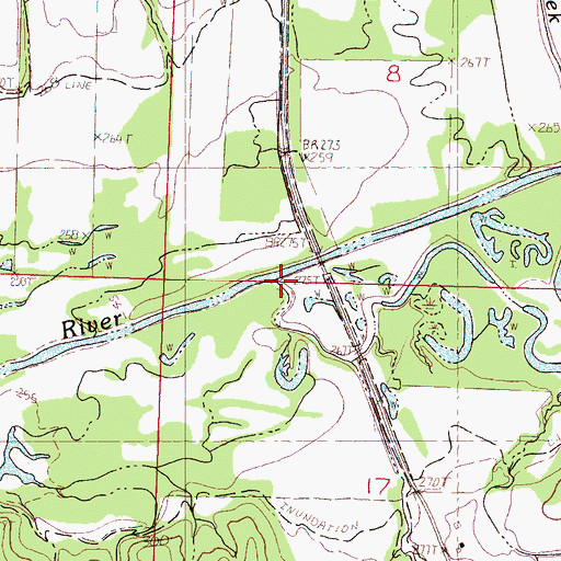 Topographic Map of Wilson Creek, MS