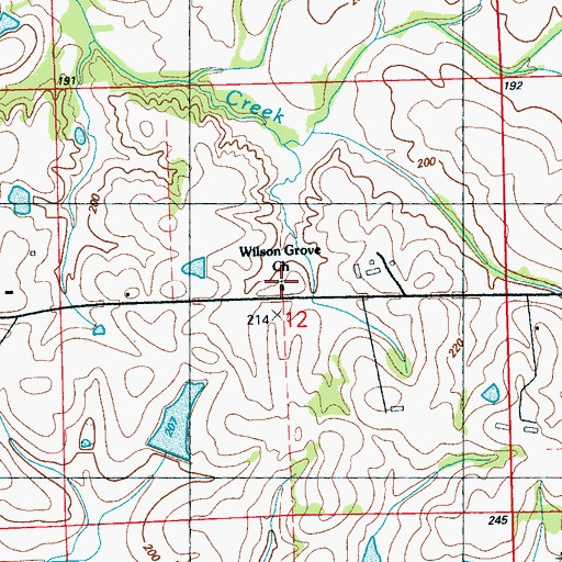 Topographic Map of Wilson Grove Church, MS
