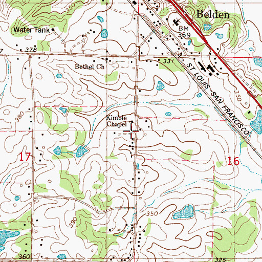 Topographic Map of Wilson School, MS