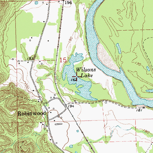 Topographic Map of Wilsons Lake, MS