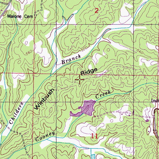 Topographic Map of Winbush Ridge, MS