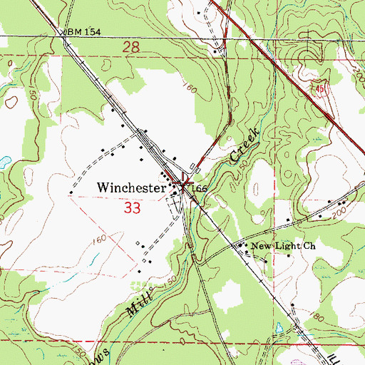 Topographic Map of Winchester, MS