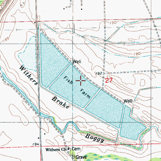 Topographic Map of Withers Brake, MS