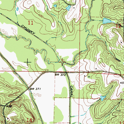 Topographic Map of Witt Creek, MS