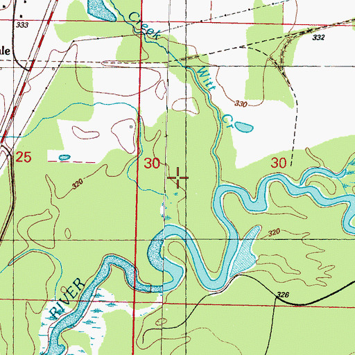 Topographic Map of Witt Creek, MS