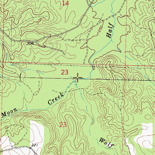 Topographic Map of Wolf Branch, MS