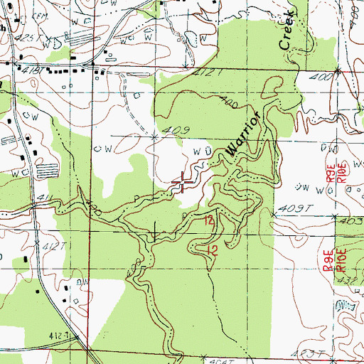 Topographic Map of Wolf Branch, MS