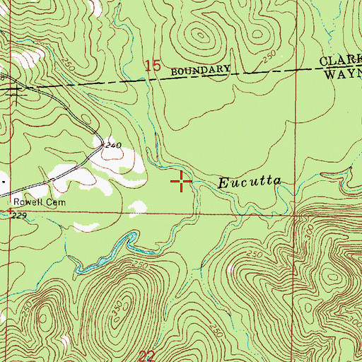 Topographic Map of Wolf Creek, MS