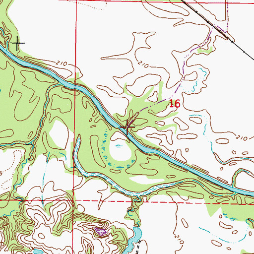 Topographic Map of Wolf Creek, MS